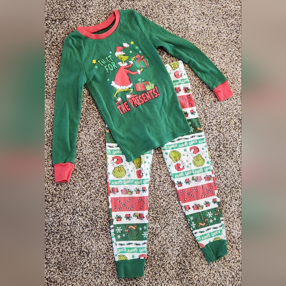 Kid's Two Piece Grinch Christmas Pajama Set